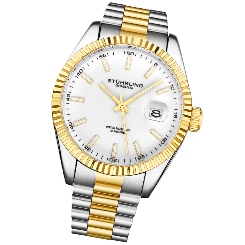 Reloj de Cuarzo Lineage Classic 42mm - Bisel Dorado
